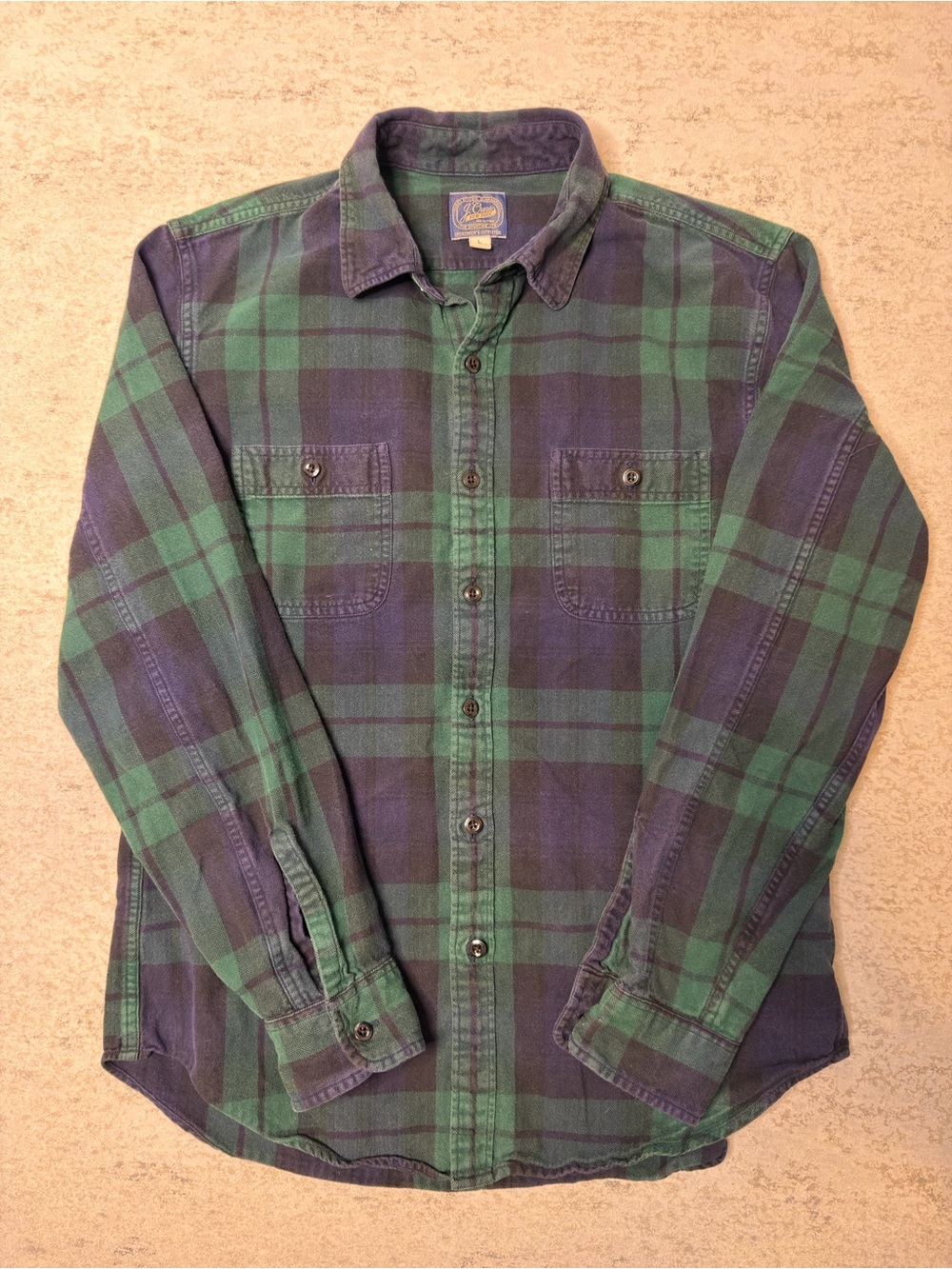 J. Crew Mens Button Up Flannel Shirt Size Large